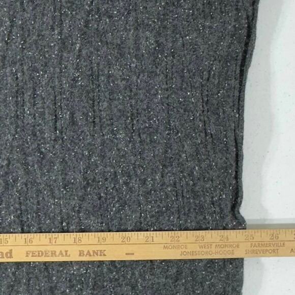 Pure Jill Poncho Pullover Sweater XS (Oversized) Gray Wool Blend Crinkle Knit - Picture 7 of 7